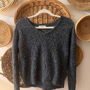 Madewell Charcoal V-Neck Sweater